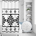 thumbnail image 2 of No Hook Shower Curtain, White Black Boho Shower Curtains for Bathroom with See Through Top Window, Southwest Ethnic Abstract Geometric Waterproof & Washable Bath Curtain Small Stall 36"x78", 2 of 9