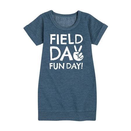 

Instant Message - Field Day Fun Day Peace Sign - Toddler And Youth Girls Fleece Dress