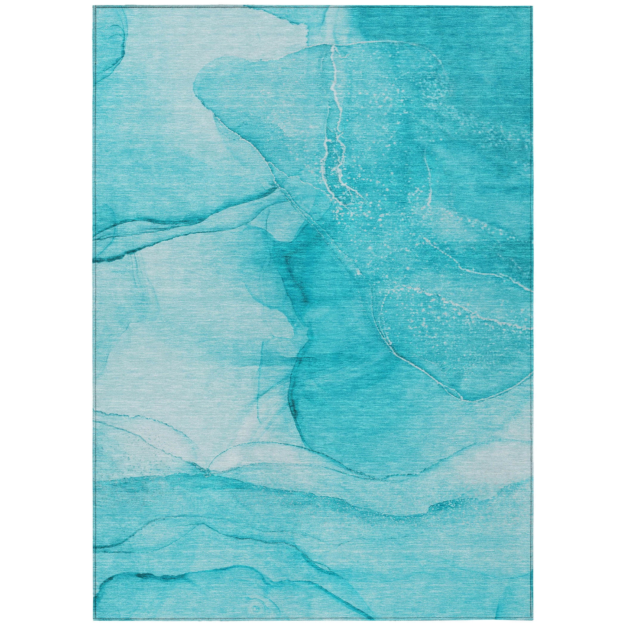 Addison Rugs Chantille Indoor/Outdoor Transitional Watercolors Teal Washable Rectangle Rug, 10' x 14'