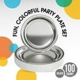 thumbnail image 6 of Exquisite Silver Paper Plates Disposable 100 Pcs - 50-7" & 50-9" Heavy Duty 350 GSM, 6 of 6