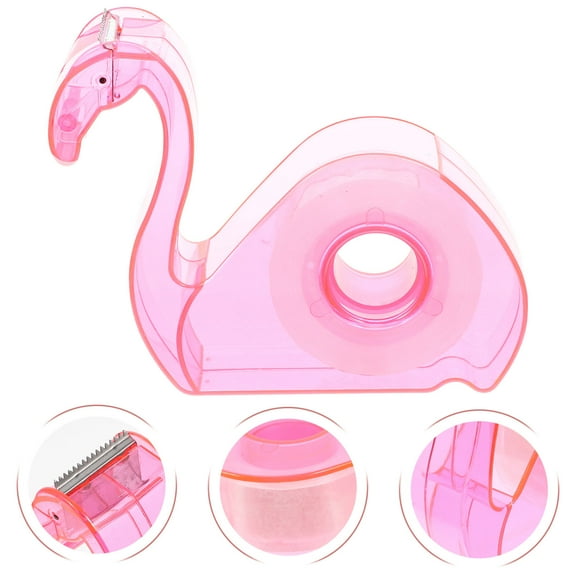 LOLIPPYY 1Set Pink Tape Dispenser with Smooth Edges Convenient Tape Cutter for Desktop Use