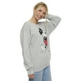 thumbnail image 4 of Women's Mickey Mouse Sweatshirt Crew Neck Gray Classic Distressed Print Disney, 4 of 8