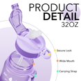 thumbnail image 4 of Botellas De Agua Hyeta De 32 Oz Con Pajita: Manténgase Motivado E Hidratado Con Horarios Convenientes Para Beber Marcas Duraderas A Prueba De Fugas, 4 of 5