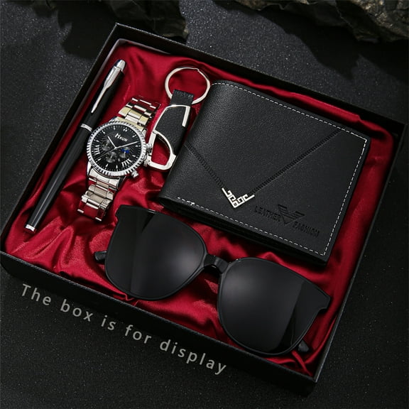 2025 Business Simple Elegant Pointer Gear Watch 5-Piece Gift Box Set