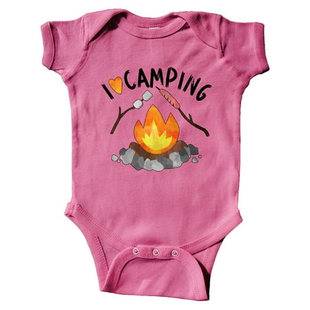 

Inktastic I Love Camping- Campfire Hot Dog Marshmallows Gift Baby Boy or Baby Girl Bodysuit