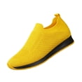 thumbnail image 2 of Hidden Wedge Knit Sneakers for Women, Orthopedic Shoes for Women, Women Wide Width Breathable Walking Comfortable Slip On Sneakers, Non Slip Food Service Lightweight Sneaker, Yellow 8, 2 of 7