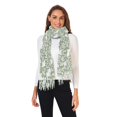 thumbnail image 2 of FORMRS Womens Scarf Winter Soft Long Big Warm Shawls Wrap Tassel Scarves, Green Floral Cat Pattern, 2 of 9