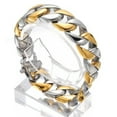 thumbnail image 3 of EOEMY 15mm New Men'S Chain Silver Gold 316L Stainless Steel Curb Cuban Link Bracelet-7.5Inch Bracelet, 3 of 6