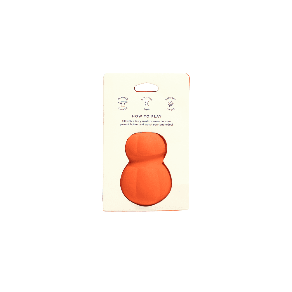 Oodles Durable Rubber Orange Fillable Interactive Dog Treater, Medium