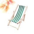 thumbnail image 4 of 1 Pc Mini Beach Chair Green Wood Cloth For Beach Theme Mini Scene Setting 4.3x2in, 4 of 4