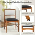 thumbnail image 6 of Gymax Wooden Dining Chair Set of 4 w/ Rubber Wood Frame Faux Leather Padded Seat, 6 of 9