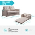 thumbnail image 6 of MUZZ Loveseat Floor Sleeper Sofa Bed,Futon 2-in-1 Pull Out Couch Bed with Cushion for Living Room,Beige, 6 of 7