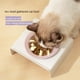 thumbnail image 5 of Cuenco de cerámica doble para gatos con soporte de hierro Cuencos elevados para agua y comida para mascotas Perros pequeños Suministros para beber, comer y alimentar, 5 of 5