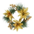 thumbnail image 5 of HOMYL Christmas Candle Rings 8" Faux Flower Candle Rings for Fireplace Dining Room Gold, 5 of 8