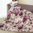 thumbnail image 6 of Honeii Rose Flowers Print Fleece Blanket - Throw Blanket for Bed, Sofa, Couch, Camping, and Travel , Microplush Ultra Soft Warm Blanket-80"x60", 6 of 7