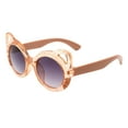 thumbnail image 2 of Toddlers & Little Girls Sunglasses Oversized Round Kitty Glitters UV400 Peach, 2 of 4