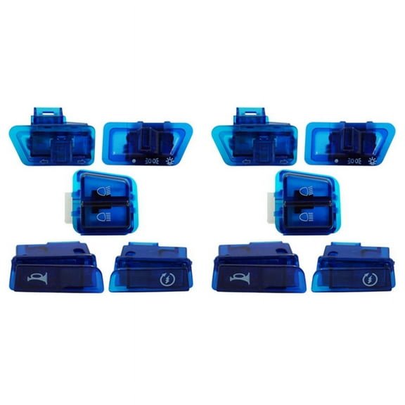10x Motorcycle Turn Signal Switch Far and Near Light Horn Button for GY6 50Cc 125Cc 150Cc AF17 AF18 Blue