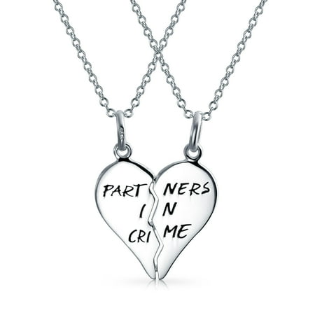 Bling Jewelry 2pcs Partners In Crime S Bff Split Broken Bling Jewelry 2pcs Partners In Crime