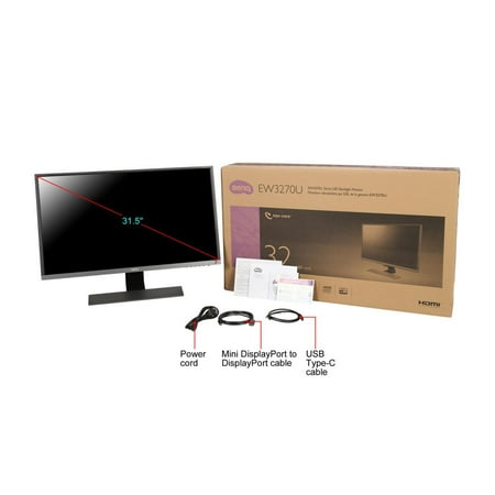 BenQ - EW3270U 32" IPS LED 4K UHD 60Hz Entertainment Monitor HDR10 Freesync (HDMI/DP/USB-C) - Metallic Gray