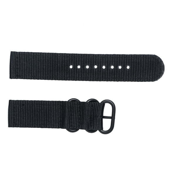 WHAMVOX 18mm Watch Strap Webbing Durable 2-Joint Nylon Watch Band Wristband for Watch Replacement (Whole Black)