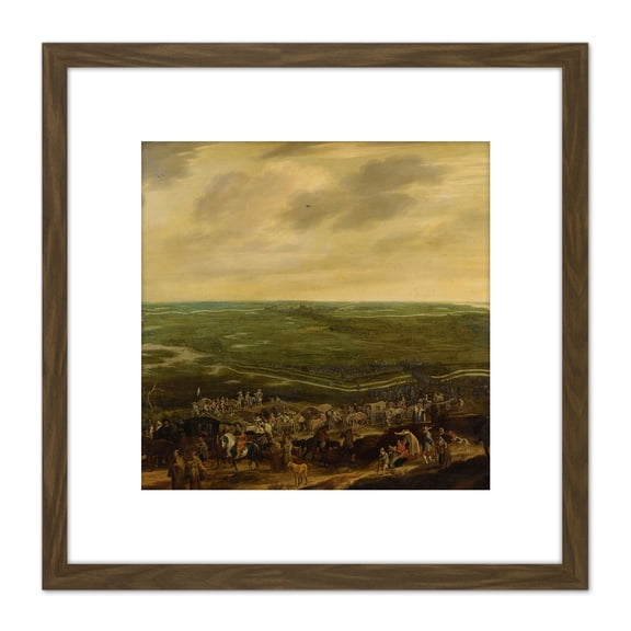 Van Hillegaert Spanish Leaving Den Bosch 8X8 Inch Square Wooden Framed Wall Art Print Picture with Mount