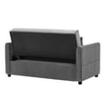 thumbnail image 4 of 3 in Convertible Sleeper Sofa Bed, Modern Loveseat Sofa Couch with Pull Out Bed and Reclining Adjustable Backrest  Folding Lounge Sofa with Lumbar Pillows for Apartment Living Room Bedroom,Grey, 4 of 9