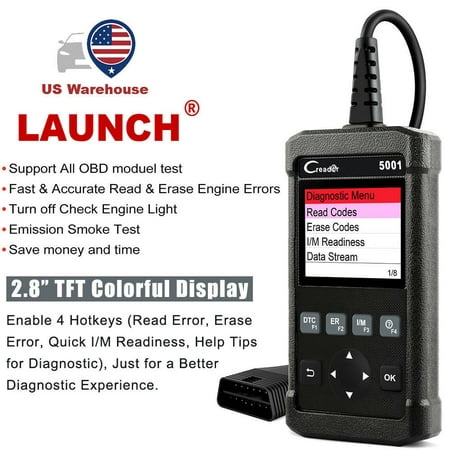 LAUNCH CR5001 OBD2 Scanner Full Engine Functions Code Reader Car Diagnostic
