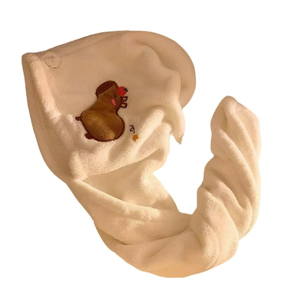 Capybaras Quick Dry Microfiber Hair Towel Caps for Women, Super Absorbent Shower Hair Wrap with Adjustable Button