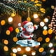 thumbnail image 1 of Oioii Santa’s Sleigh Ornament, Festive Christmas Tree Decoration Acrylic Materials 2D Flat Pendant, 1 of 4