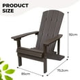 thumbnail image 2 of WILLIAMSPACE Adirondack Chairs Set of 4, Lifetime Outdoor Adirondack Chair Oversized Fire Pit Chair, Weather Resistant HDPE Patio Chair Easy Installation for Garden, Poolside, Backyard, Beach, Brown, 2 of 6