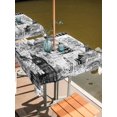 thumbnail image 2 of Outdoor Tablecloth with Umbrella Hole for Patio/Picnic/Party/Camping, Grey Architecture Waterproof Table Cloth Square Cover Washable, Abstract City Vintage Eiffel Tower (54"x 54"), 2 of 9