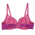 thumbnail image 5 of Yartina Woman's Sparkle Sequins Beaded Padded Bra Top Bralette Rave Party Belly Dance Crop Top Rose 36/80, 5 of 7