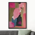 thumbnail image 3 of IDEA4WALL Framed Canvas Print Dark Pink Paint Stroke Landscape Abstract Wall Art Modern Artwork Decor Bohemian Colorful Relax/Zen for Living Room, Bedroom - Black 24"x36", 3 of 5