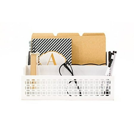Blu Monaco Wooden Mail Organizer 2 Tier White Desk Blu Monaco Wooden Mail Organizer 2 Tier White Desk With Cutout Trellis Design