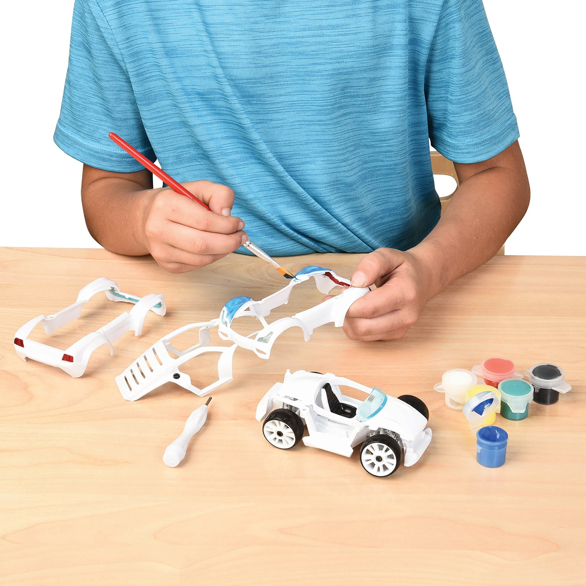 Modarri: Deluxe Paint It Auto Design Studio - DIY Design & Build Toy Car, Customize Your Vehicle, Acrylic Paints, Brush & Sticker Sheet, Kids Ages 6+
