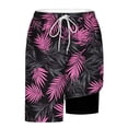 thumbnail image 4 of XUNKUSGA Mens Swim Trunks Fashion Tropical Hawaiian Printed Shorts Men with Compression Liner Lightweight Quick Dry Drawstring Elastic Waist Swim Trunks Men,Blue,L, 4 of 6