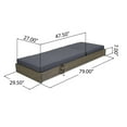 thumbnail image 2 of GDF Studio Lindero Outdoor Acacia Wood Armless Adjustable Chaise Lounge with Cushion, Gray, Dark Gray, 2 of 11