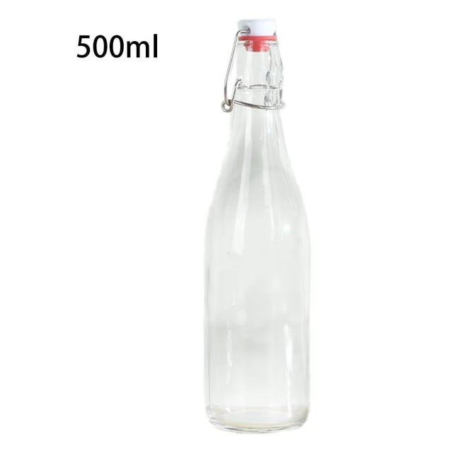 Snap Bottle Cap Bottles - Swing Top Stopper, with Glass Bottle, Silicone Red, Reusable, Easy Clean