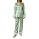 thumbnail image 5 of SAYOO Pijamas para Mujer, Decoración de Plumas, Manga Larga, Cuello de Solapa con Botones, Tops y Pantalones, Conjunto de Pijama SAYOO  Casual, 5 of 9