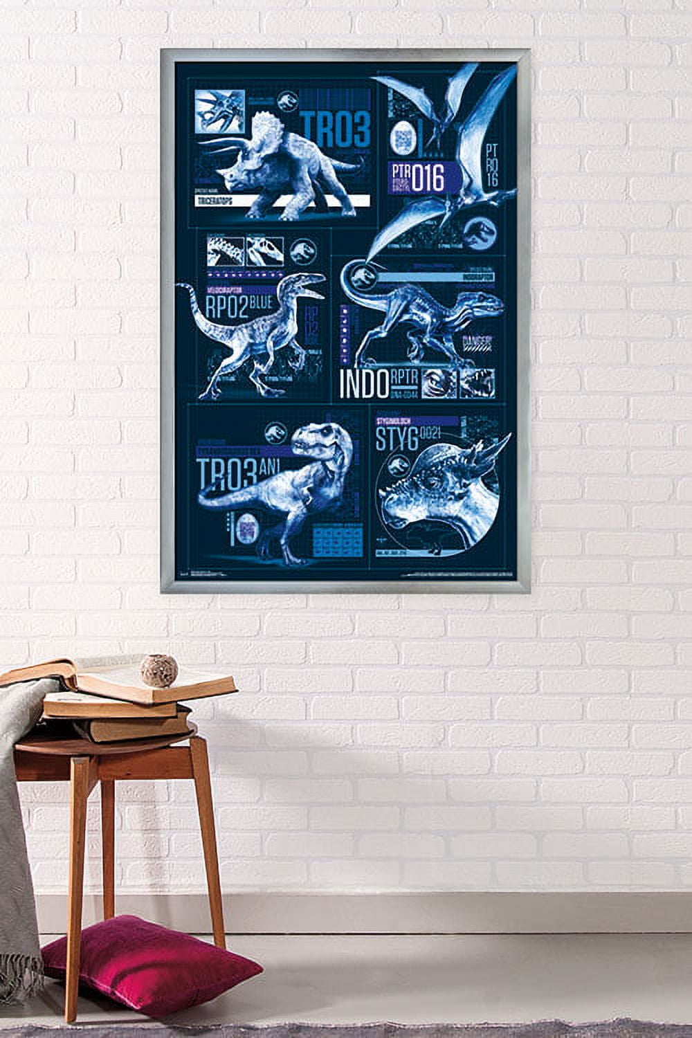 Jurassic World: Fallen Kingdom - Grid Wall Poster, 22.375" x 34", Framed