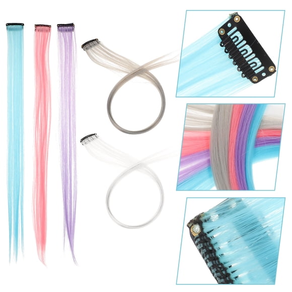 RUNROTOO 15Pcs Clip in Hair Extensions Colored Synthetic Hair Piece for Daily Hairstyling and Parties