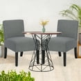 thumbnail image 4 of CL.HPAHKL Accent Chairs Set of 2, Fabric Armless Living Room Chair with Sturdy Wood Legs and Soft Cusion, Comfortable Dining Chairs for Living Room Bedroom Kitchen Chairs, Gray, 4 of 7