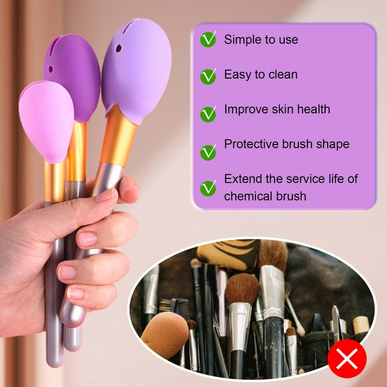 Silicone Makeup Brush Cover Protector Dustproof Silicone Cosmetic