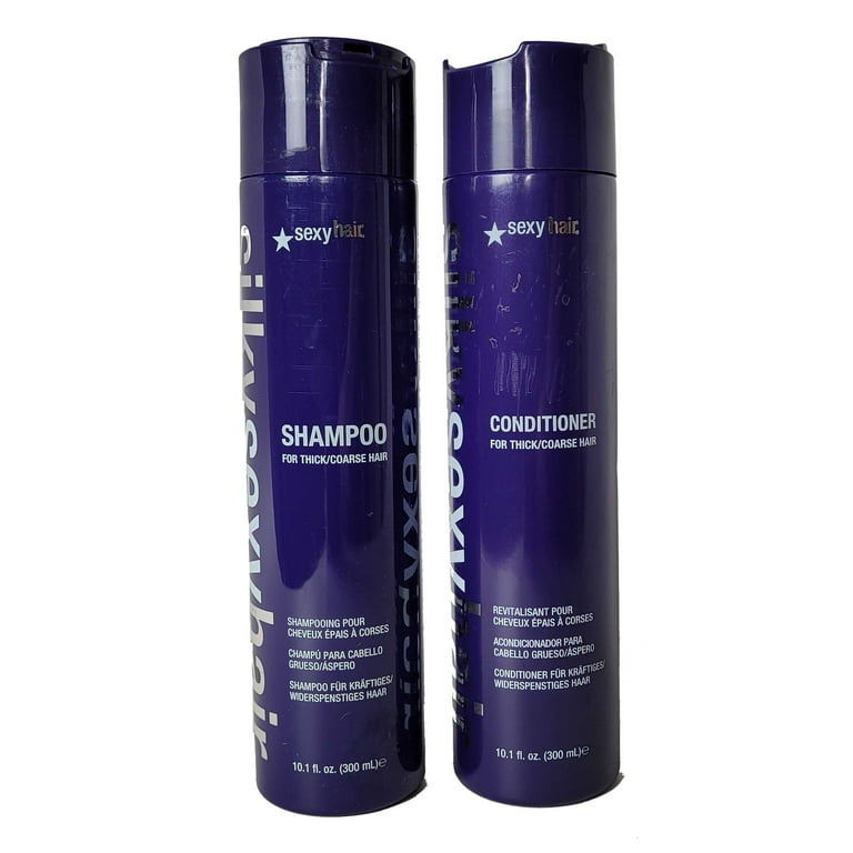 Gulerod ærme kalligraf Sexy Hair Silky Shampoo for Thick Coarse Hair 10.1 oz + Sexy Hair Silky  Conditioner for Thick Coarse Hair 10.1 oz - Walmart.com