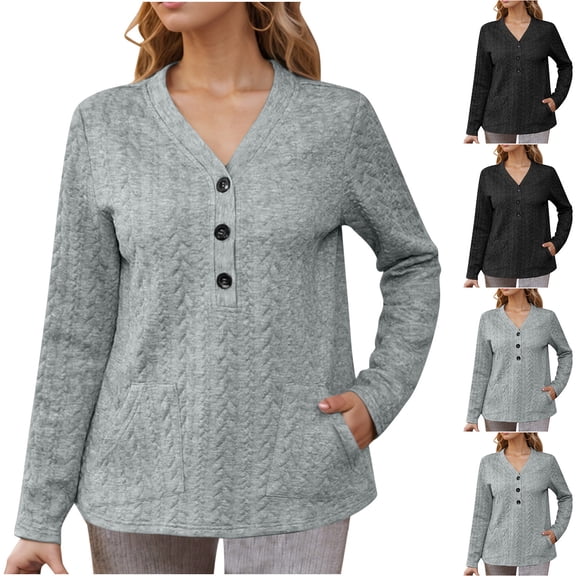 2025 New Fashion Plus Size 2024 European And American Fall And Winter New Long-sleeved Knitted Fashion Solid Color T-shirt For Women Long-sleeved V-neck Top/Shirt