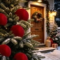 thumbnail image 2 of Velvet Wine Red Christmas Ball Ornament Extra Large Size 20cm for Tree and Holiday Decor, 2 of 6