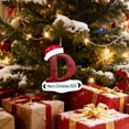 thumbnail image 4 of Luoshdecor Christmas Letter Ornaments 2025,Personalized Initial White Glitter Letters Hat Ornaments,Merry Christmas Pendant for Xmas Tree Wedding Home Decor (D), 4 of 6