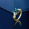 thumbnail image 4 of Gem Stone King 18K Yellow Gold Plated Silver Oval London Blue Topaz Women Ring (1.89 Cttw, Gemstone Birthstone, Available in Size 5, 6, 7, 8, 9), 4 of 4