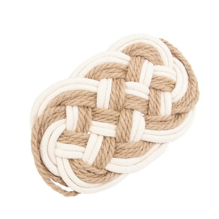 

Braided Cup Coasters Macrame Decor Cotton Thread Non-slip Manual Placemats Table Decoration Chic Oval Shaped