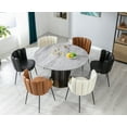 thumbnail image 4 of Guyou Modern Faux Leather Dining Chairs Set Of 2, Upholstered Accent Chairs for Living and Dining Room, Cream, 4 of 10